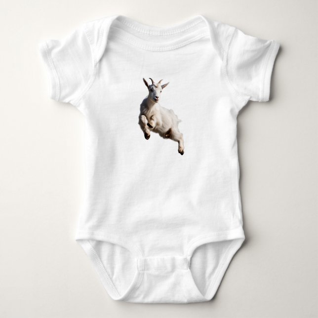 Niedlich Adorable Jumping Baby Goat Kid Baby Strampler (Vorderseite)