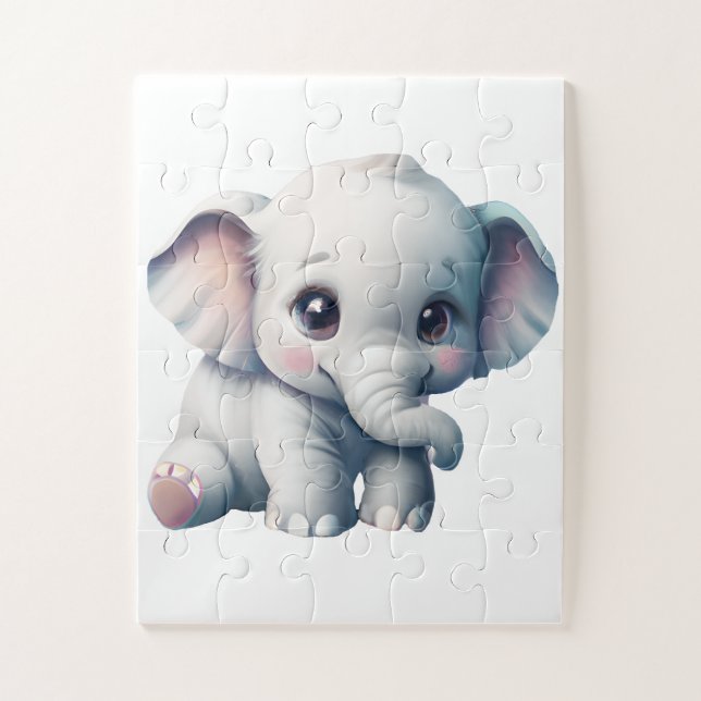 Niedlich Adorable Kawaii Baby Elephant (Vertikal)