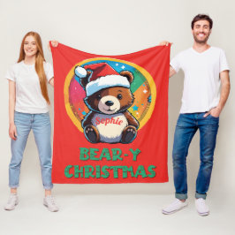 Niedlich Adorable Kawaii Chibi Bär y Weihnachtsbär Fleecedecke