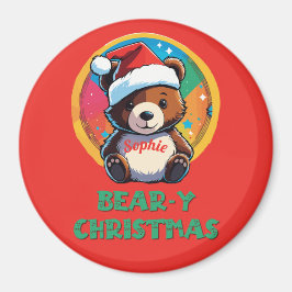 Niedlich Adorable Kawaii Chibi Bär y Weihnachtsbär Magnet