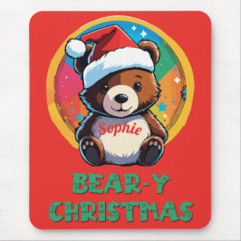 Niedlich Adorable Kawaii Chibi Bär y Weihnachtsbär Mousepad