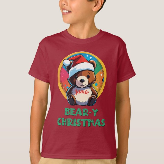 Niedlich Adorable Kawaii Chibi Bär y Weihnachtsbär T-Shirt (Vorderseite)