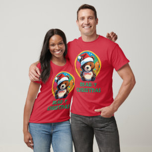 Niedlich Adorable Kawaii Chibi Bär y Weihnachtsbär T-Shirt