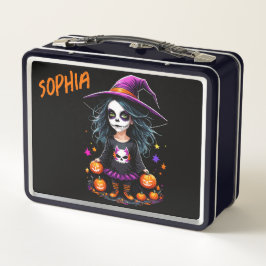 Niedlich Adorable Kawaii Halloween Hexe Metall Brotdose