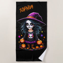 Niedlich Adorable Kawaii Halloween Hexe Strandtuch
