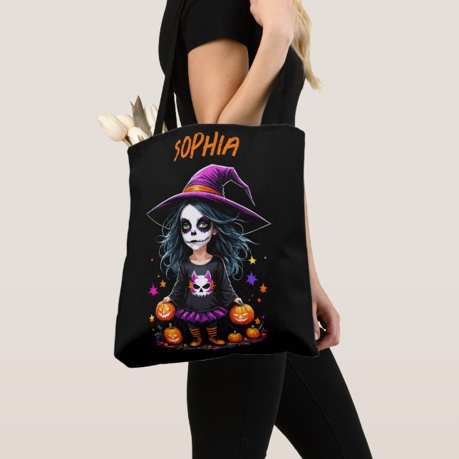 Niedlich Adorable Kawaii Halloween Hexe Tasche (Von Nahem)