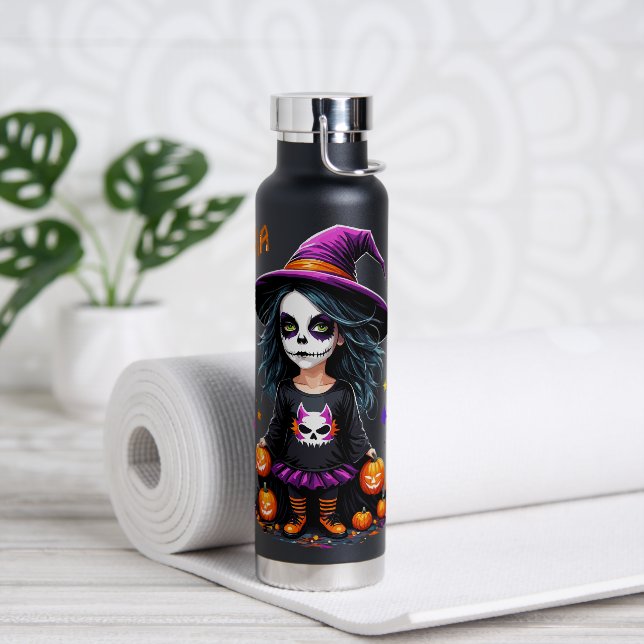 Niedlich Adorable Kawaii Halloween Hexe Trinkflasche (Yoga)