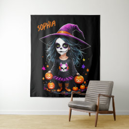 Niedlich Adorable Kawaii Halloween Hexe Wandteppich