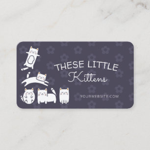 Niedlich Adorable Kitts Cat Pet Care Services Lila Visitenkarte