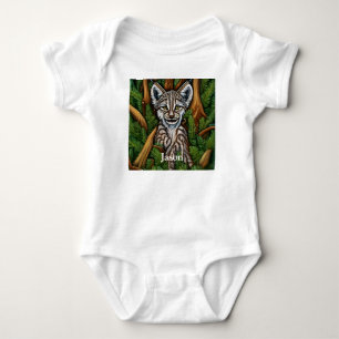 Niedlich Adorable Little Lynx Kitten Baby Strampler