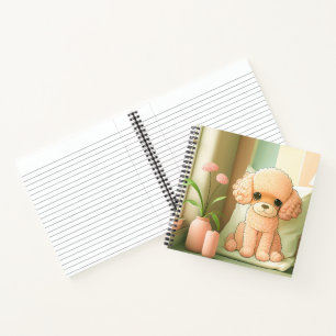 Niedlich Adorable Poodle Doppy Puppy Artwork Notizbuch