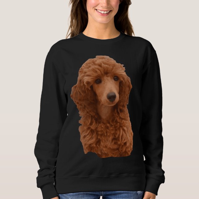 Niedlich Adorable Red Poodle Puppy Sweatshirt (Vorderseite)