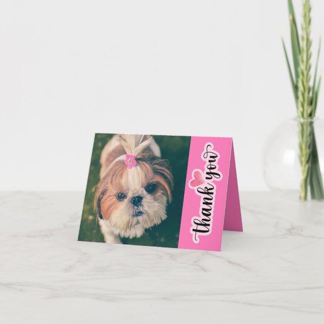 Niedlich Adorable Shih Tzu Pet Caregier Dankeskarte (Vorderseite)