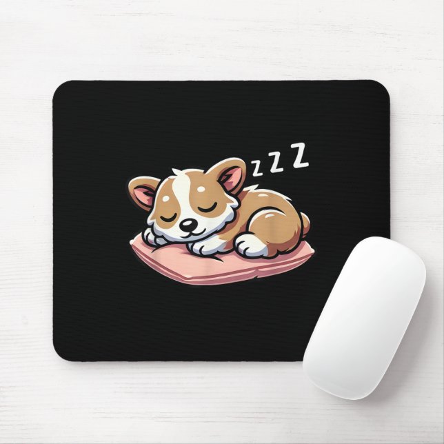Niedlich Adorable Sleeping Animal Lovers Welsh Cor Mousepad (Mit Mouse)