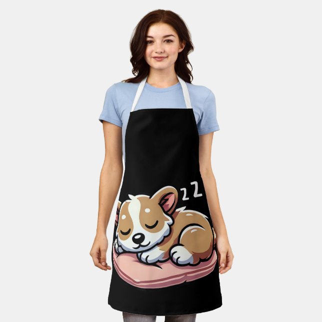 Niedlich Adorable Sleeping Animal Lovers Welsh Cor Schürze (Getragen)