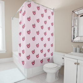 Niedlich Adorable Valentine's Day Red Hearts Muste Duschvorhang