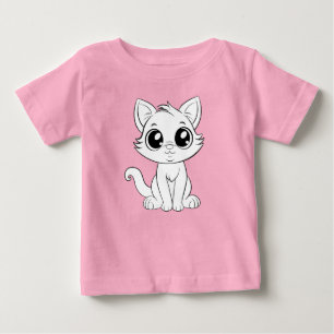 Niedlich Adorable White Cat Baby T-shirt