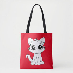 Niedlich Adorable White Cat Tasche