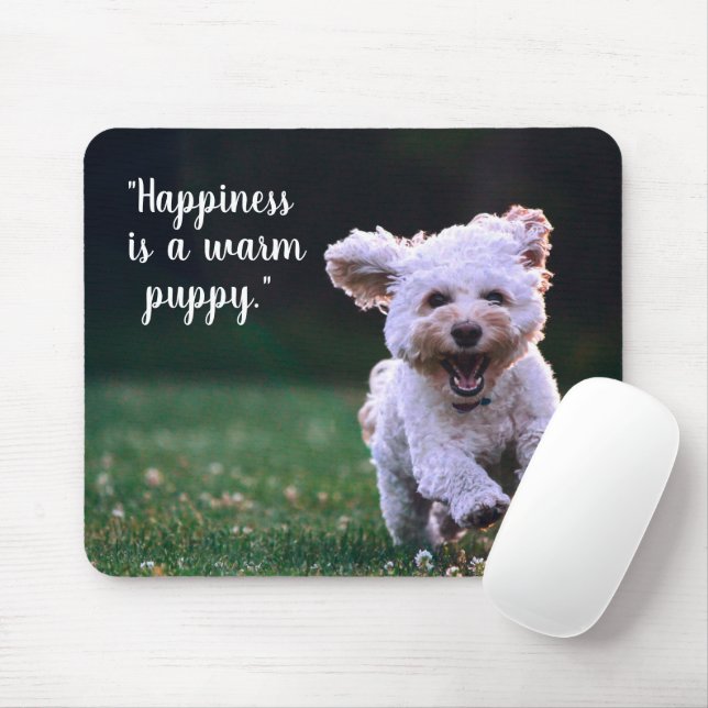 Niedlich Adorable White Puppy Mousepad (Mit Mouse)