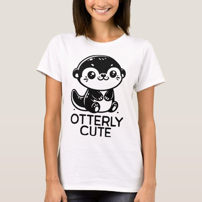 Niedlich Adortable Otter T-Shirt (Vorderseite)