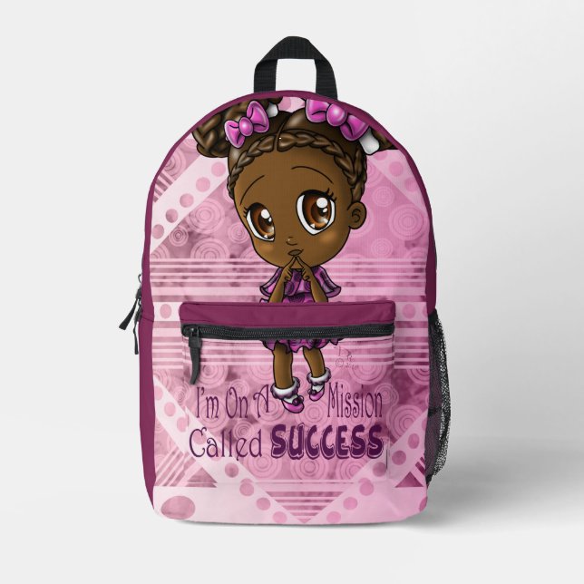 Niedlich-Afrikanisches Mädchen Bedruckter Rucksack (Vorderseite)