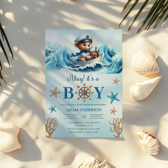 Niedlich Ahoy Es ist eine Baby-Kinderdusche Einladung (Von Creator hochgeladen)