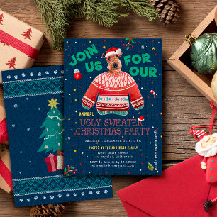 Niedlich Airedale Terrier Ugly Sweater Party Einladung