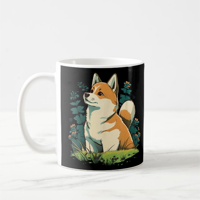 Niedlich Akita Inu Hund auf Akita Inu 1 Kaffeetasse (Links)