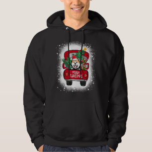 Niedlich Akita Red Truck Frohe Weihnachten gebleic Hoodie