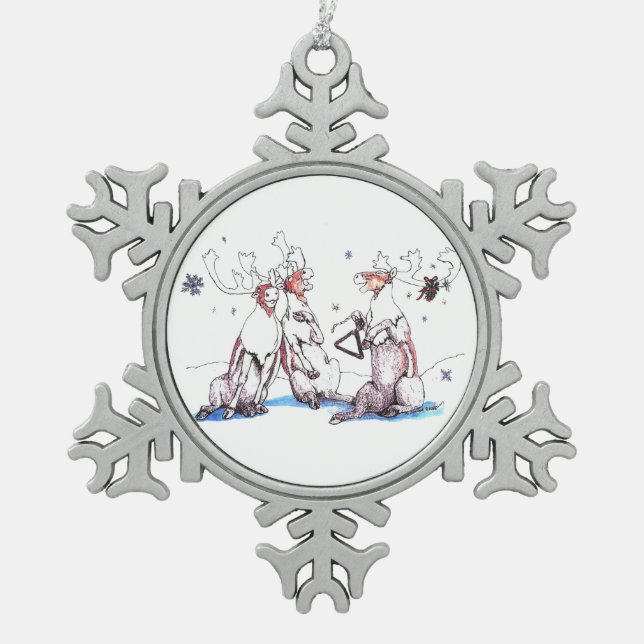 Niedlich Alaska Wildlife Snowflake Ornament Obelis (Vorderseite)