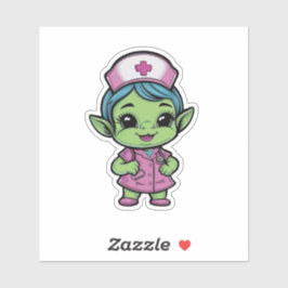 Niedlich Alien Nurse Aufkleber