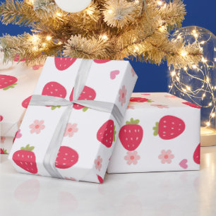 Niedlich Alle Print Strawberry Muster Geschenkpapier