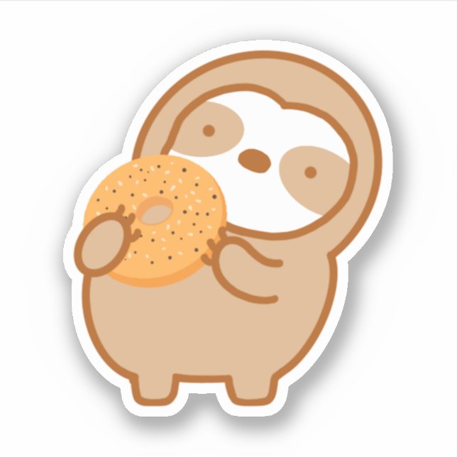 Niedlich Alles Bagel Sloth Aufkleber (Vorderseite)