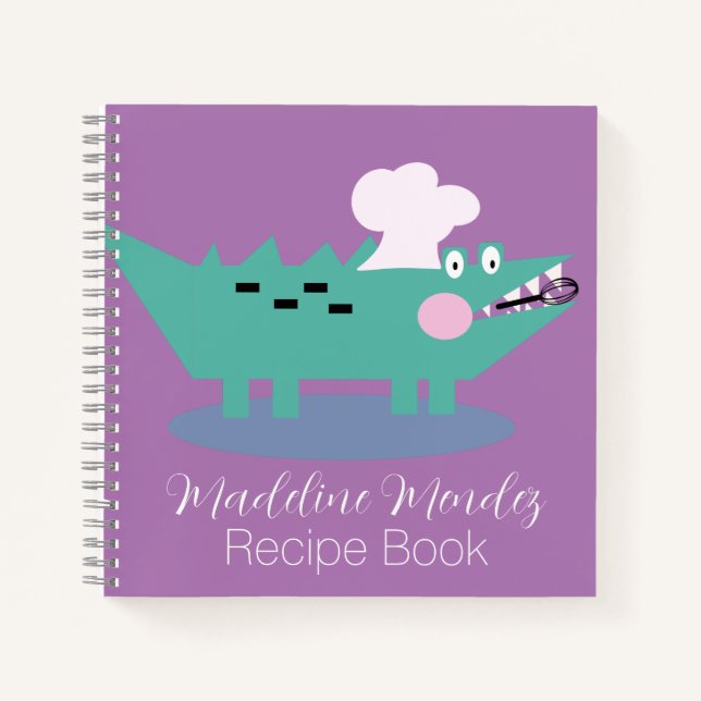 Niedlich Alligator Baker Rezept Kinder Notizbuch (Vorderseite)