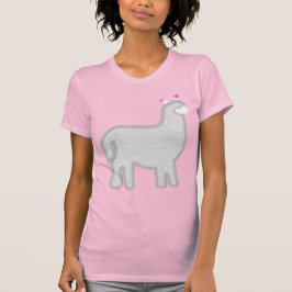 Niedlich Alpaca Cariña Rosa Herzen T-Shirt