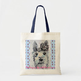 Niedlich Alpaca Llama Funny Thinking You Tote Tasc Tragetasche