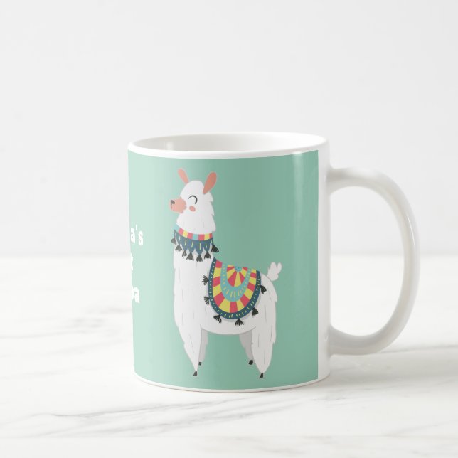 Niedlich Alpaca Llama Mint Grün Kakao Kaffeetasse (Rechts)