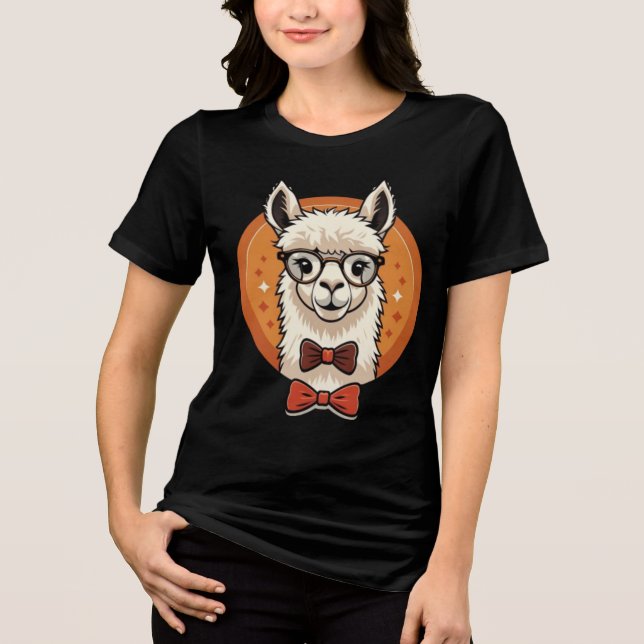 Niedlich Alpaca Tri-Blend Shirt (Vorderseite)