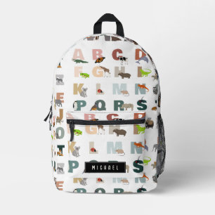 Niedlich Alphabet ABC Animals Individuelle Name Sc Bedruckter Rucksack