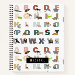 Niedlich Alphabet ABC Animals Individuelle Name Sc Notizbuch