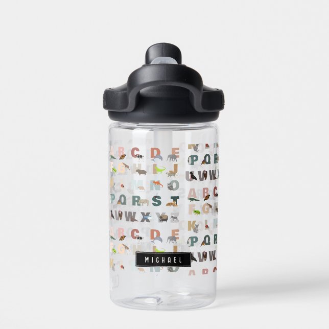 Niedlich Alphabet ABC Animals Individuelle Name Sc Trinkflasche (Rückseite)