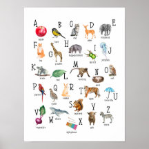 Niedlich Alphabet ABC Educational Poster