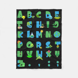 Niedlich Alphabet Funny Earth Day Abc Alphabet Leh Fleecedecke