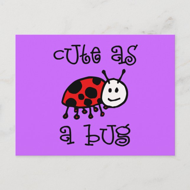 Niedlich als Bug Postkarte (Vorderseite)