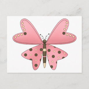 Niedlich als Bug ・ Rosa & Braun Schmetterling Postkarte