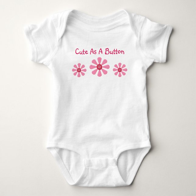 Niedlich als Button Baby Bodysuit Strampler (Vorderseite)