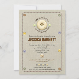 Niedlich als Button-Baby-Dusche Einladung