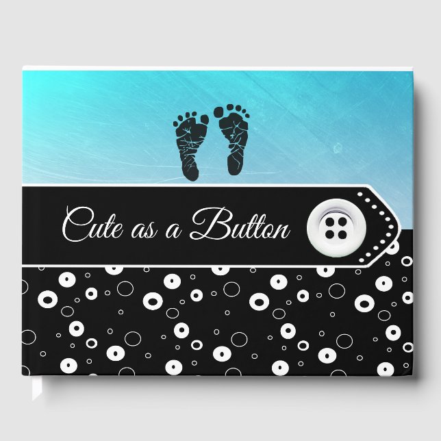 Niedlich als Button Baby Shooter Keepake Gästebuch (Vorderseite)