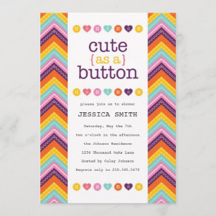 Niedlich als Button Baby Shower Einladung