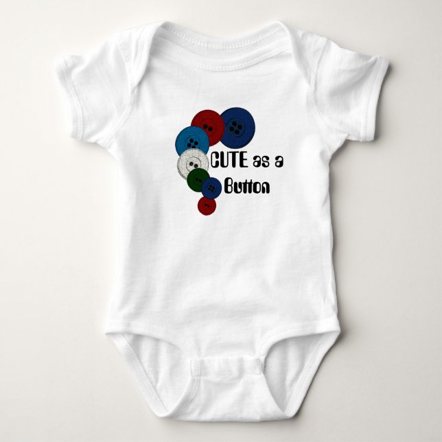 Niedlich als Button Baby Strampler (Vorderseite)